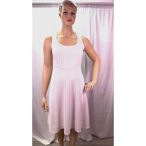 Slinky Brand White Lace Dress 1X Sleeveless Fit Flare Fully Lined Feminine